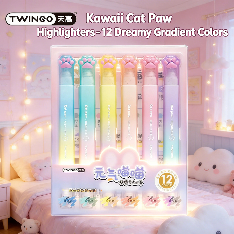 6 個のかわいい蛍光ペンセットパステル蛍光マーカーペンかわい - Highlighter Set Pastel のレビューと価格