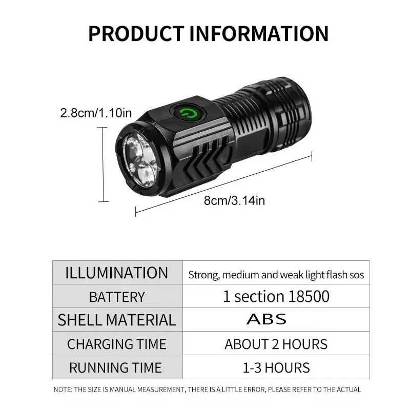 ペンクリップ付きミニ3LED懐中電灯、夜間歩行、ポータブル明 - Stationery Supply のレビューと価格