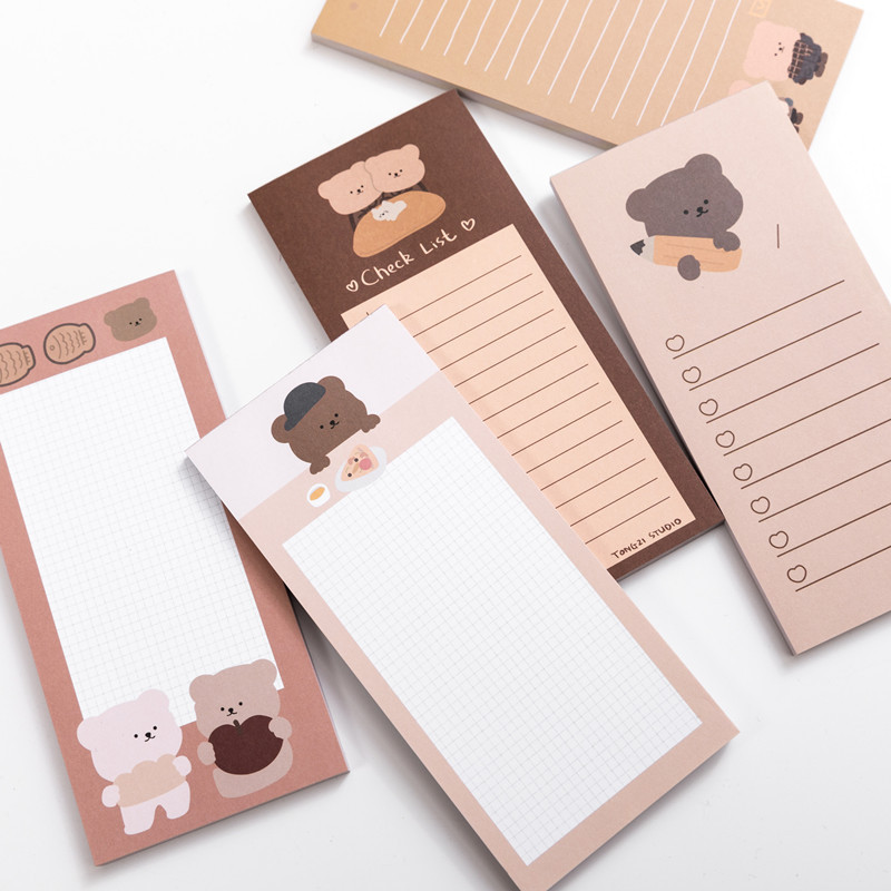 韓国のクマのクッキーの装飾メモ帳、メッセージパッド、メモ文房 - Office Stationery Supply List のレビューと価格