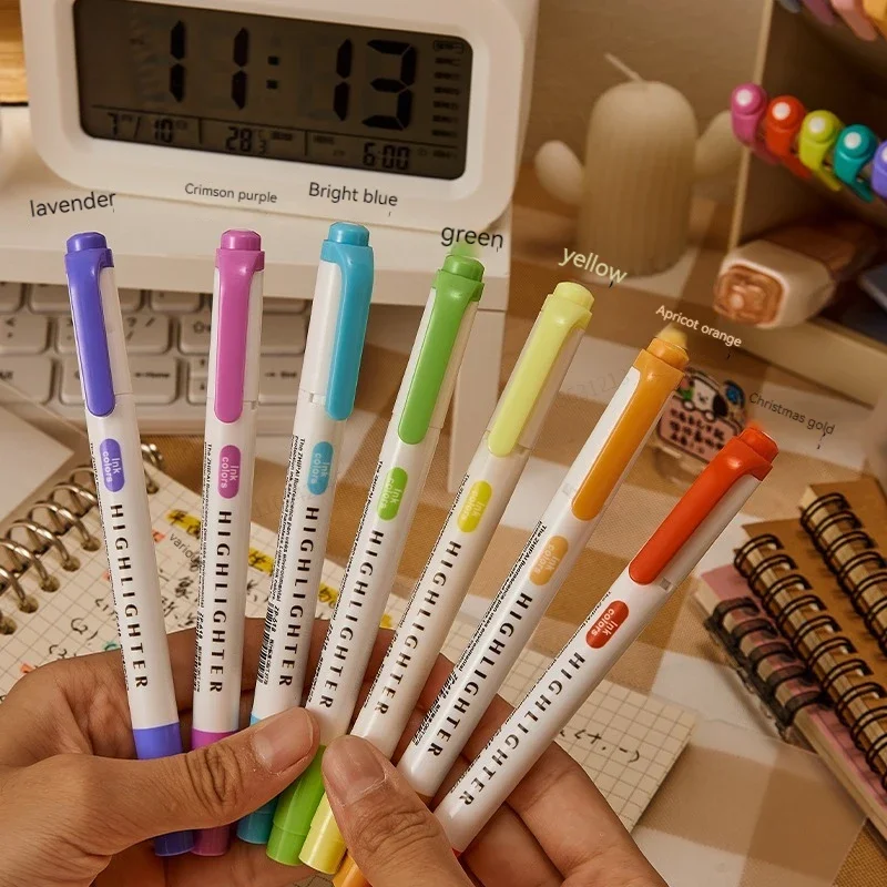 5 色/箱双頭蛍光ペンセット蛍光描画マーカー蛍光ペンアート日 - Highlighter Set Pastel のレビューと価格