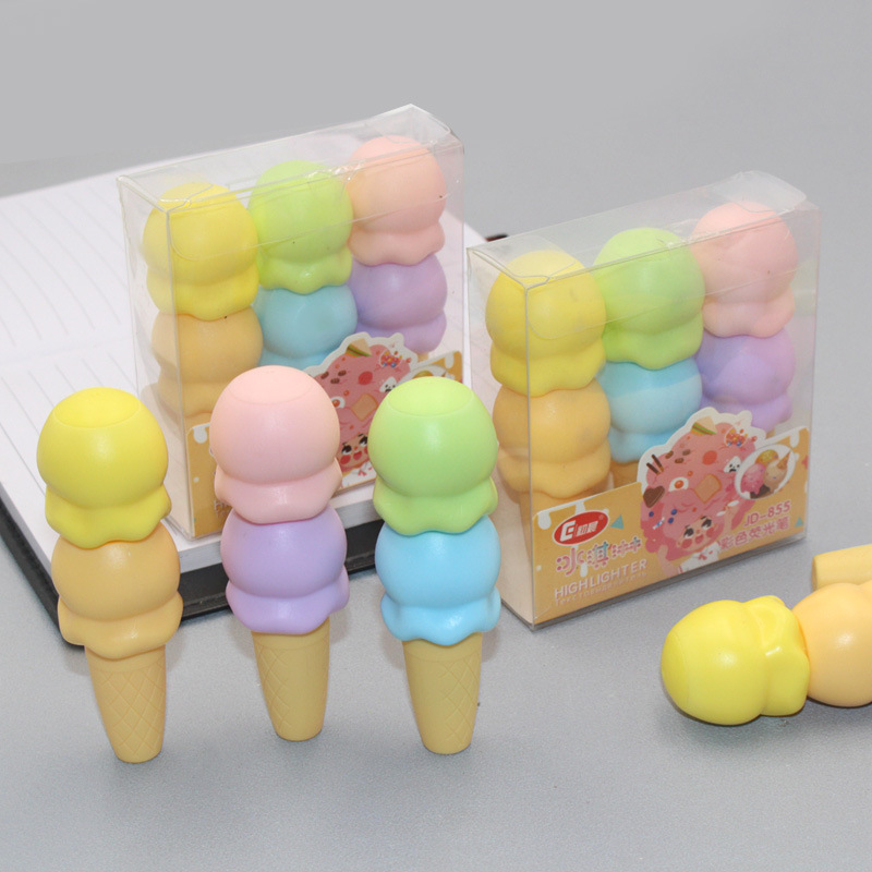 組み立てられたアイスクリームセット,キャンディーカラーの蛍光 - Highlighter Set Pastel のレビューと価格