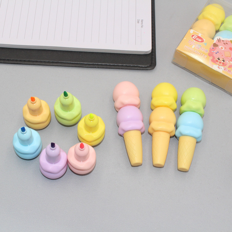 組み立てられたアイスクリームセット,キャンディーカラーの蛍光 - Highlighter Set Pastel のレビューと価格