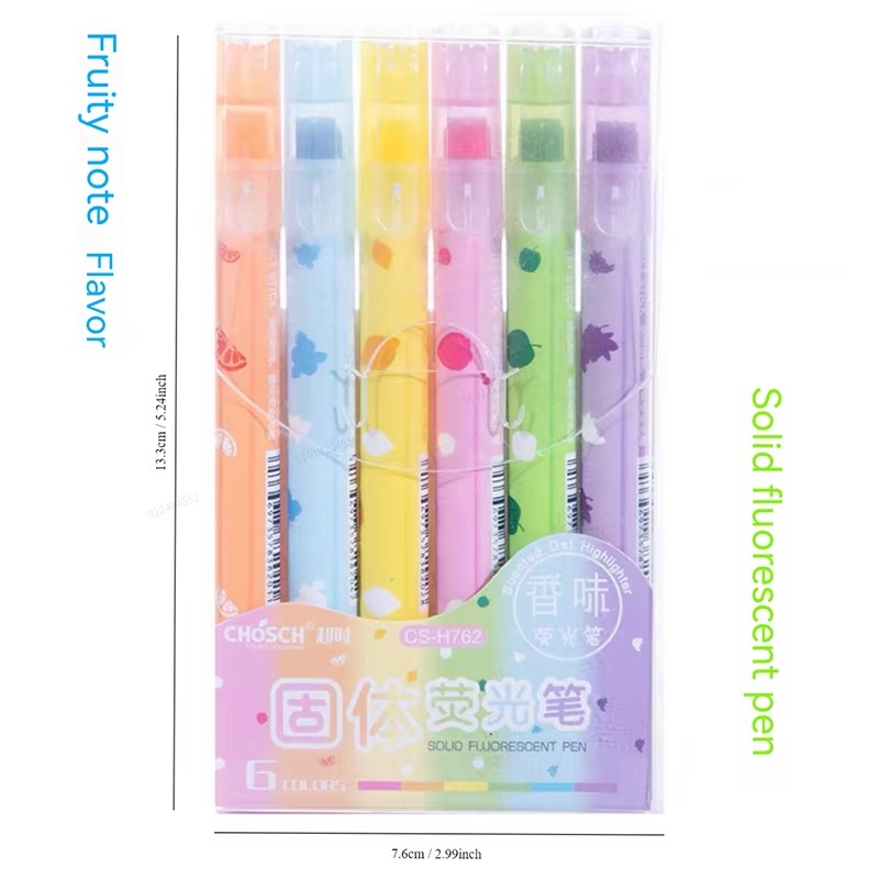 香水付きパステルカラー蛍光ペン,6色,チークなし,芸術的マー - Highlighter Set Pastel のレビューと価格